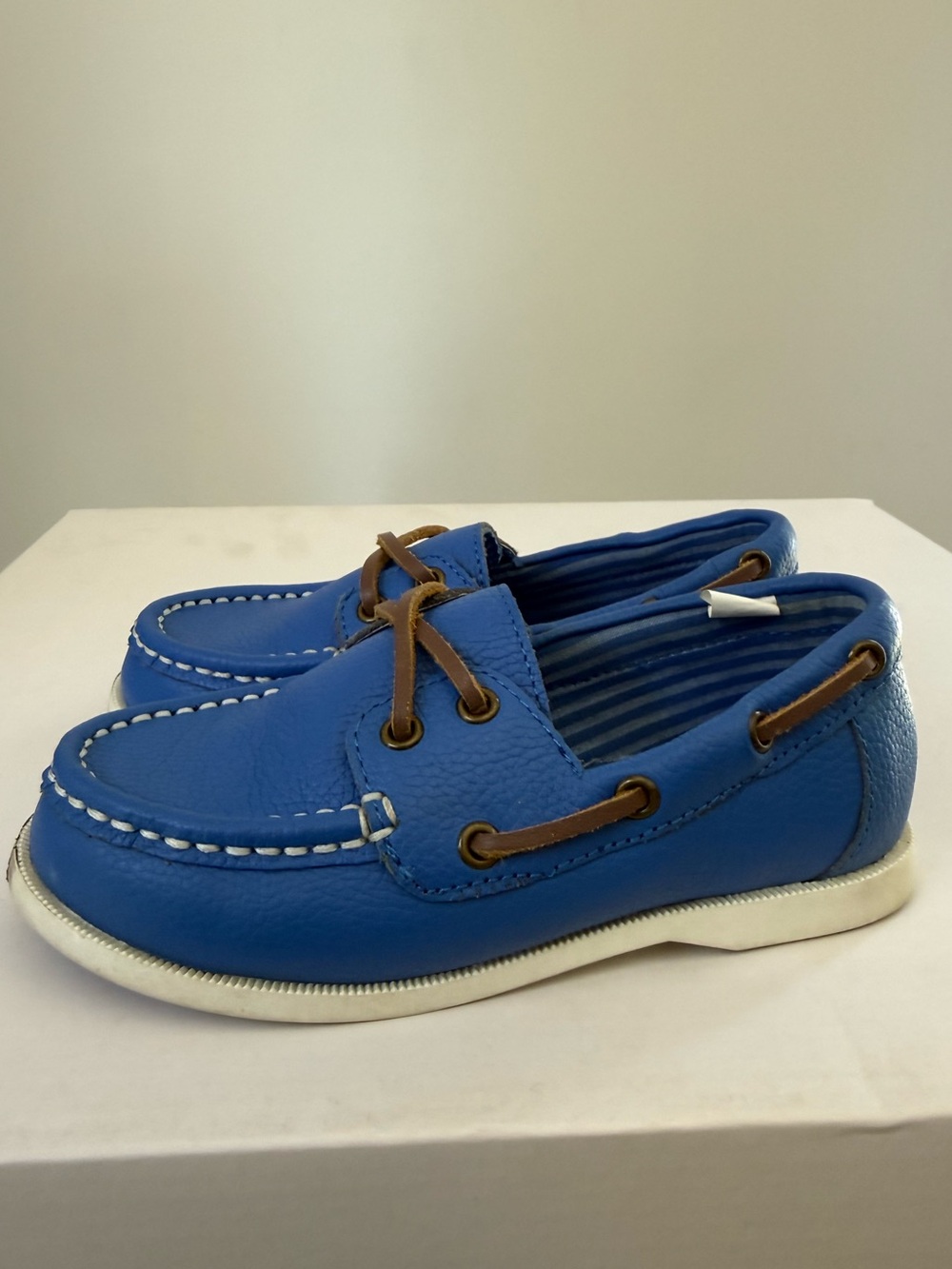 Janie And Jack Blue Boat Shoes Boys Size 10 #Lux-K-SH